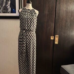 White House Black Market Monochrome Patterned jumpsuit.